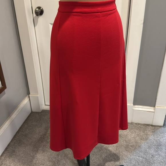 Donna Moore Solid Red Midi A line skirt plus size 2X - Picture 3 of 6